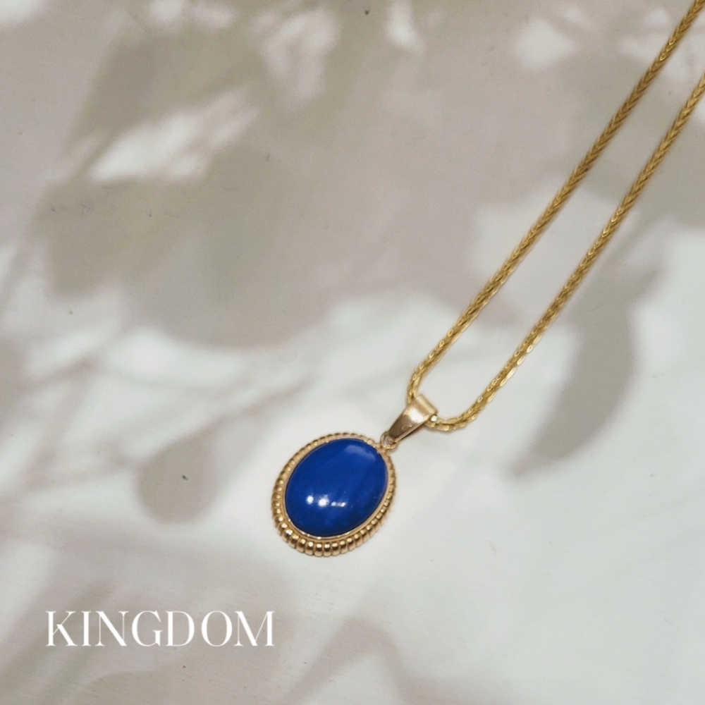 14k Gold Lapis Pendant